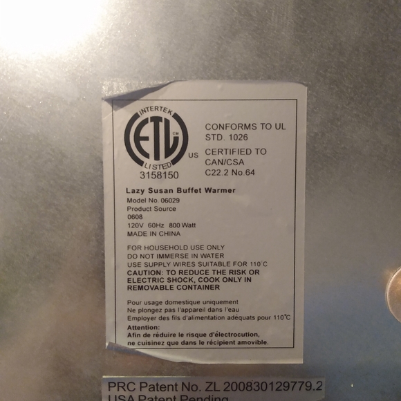 Lazy susan buffet warmer - Picture 2 of 3